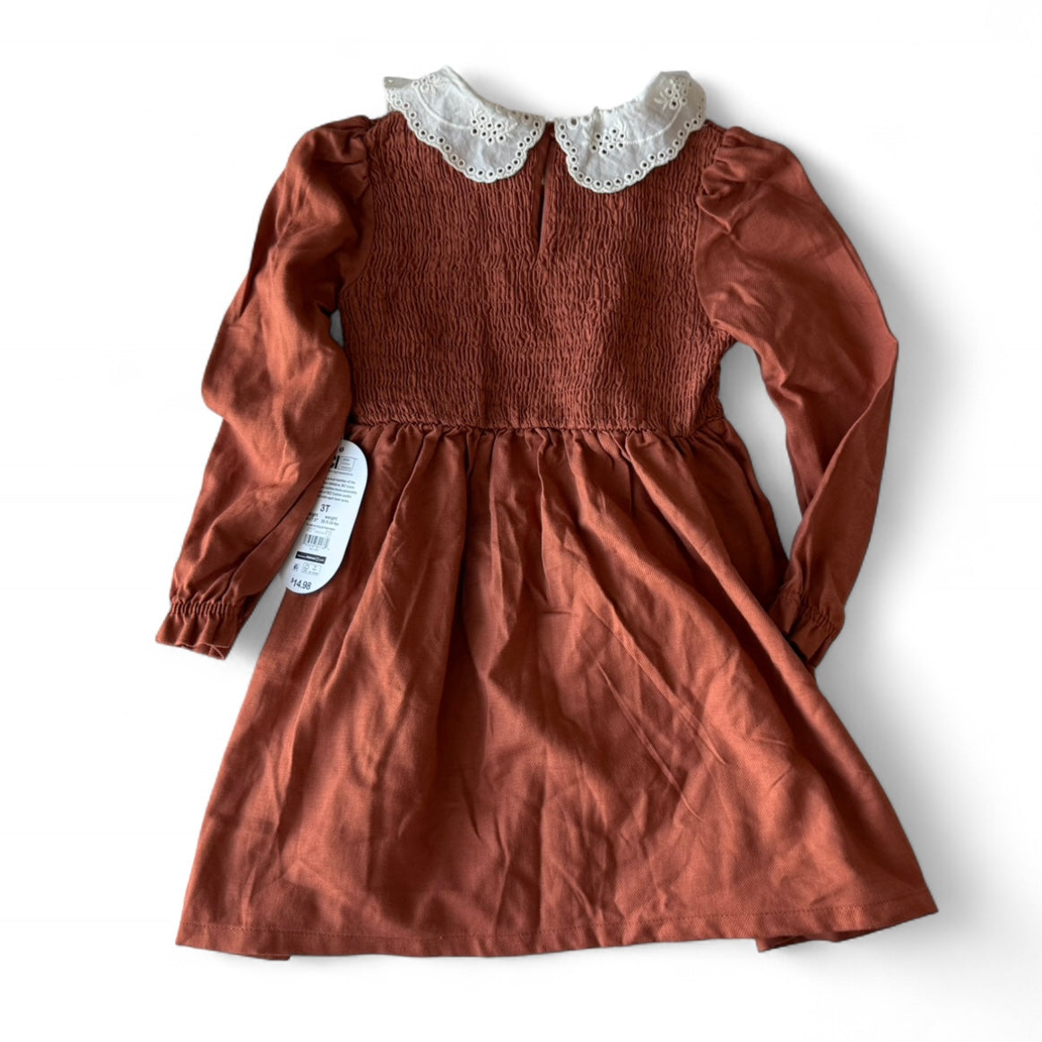 3T Floral Collar Smocked Dress
