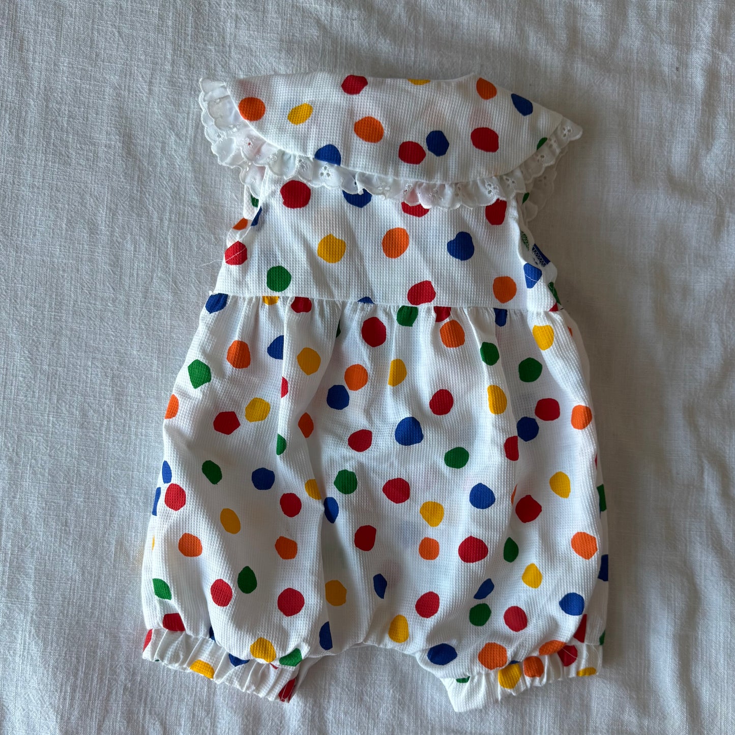 6-9 months Vintage Polka Dot Romper w/Hat