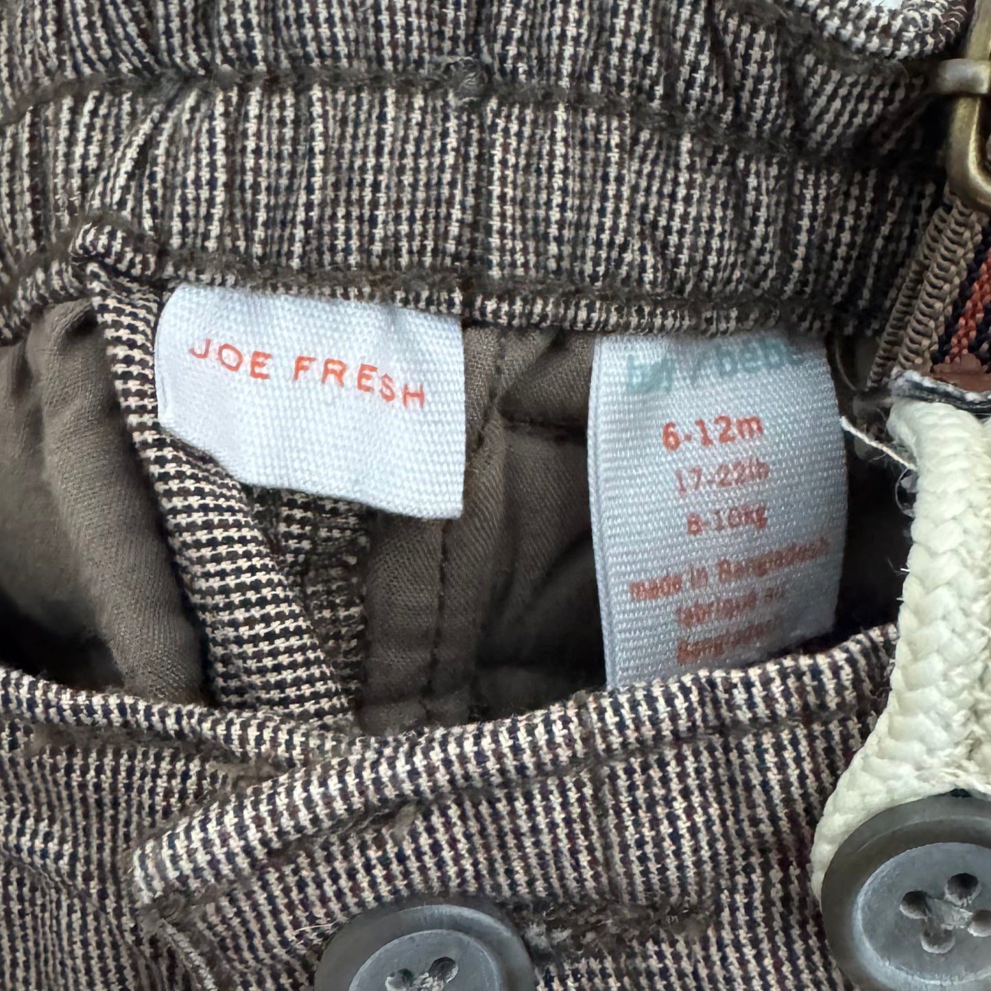 6-12 months Brown Suspender Pants