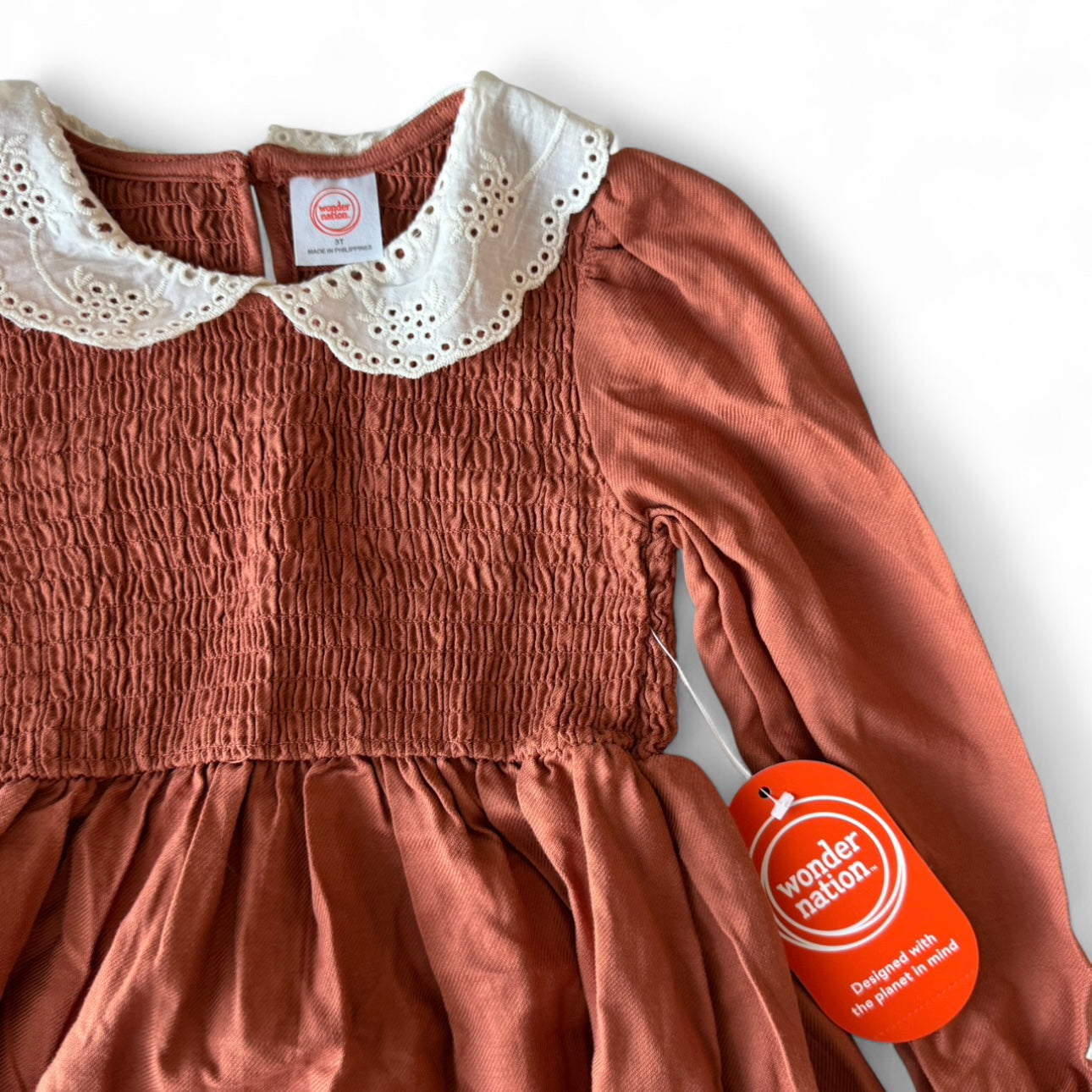 3T Floral Collar Smocked Dress