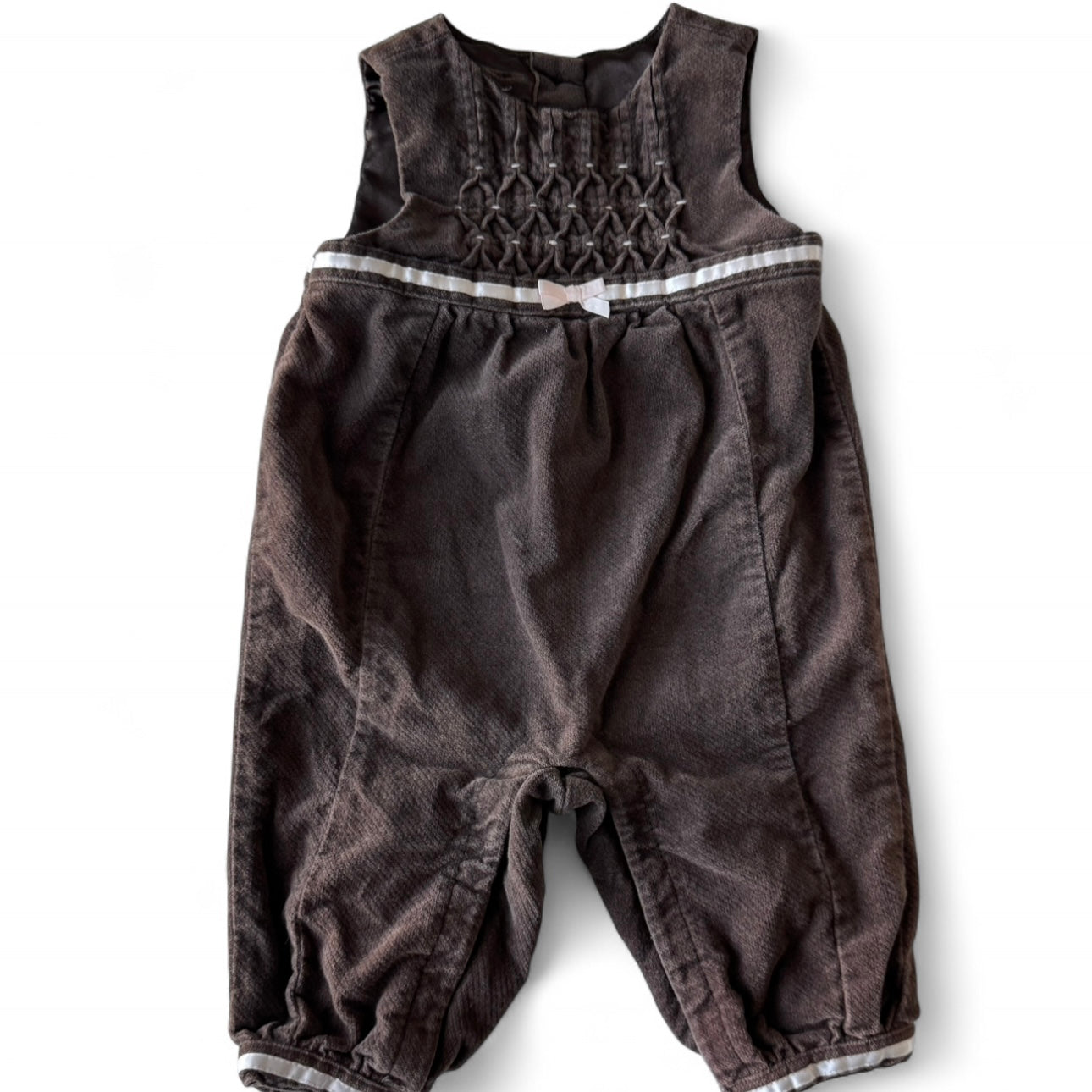 3-6 months Brown Smocked Jumpsuit