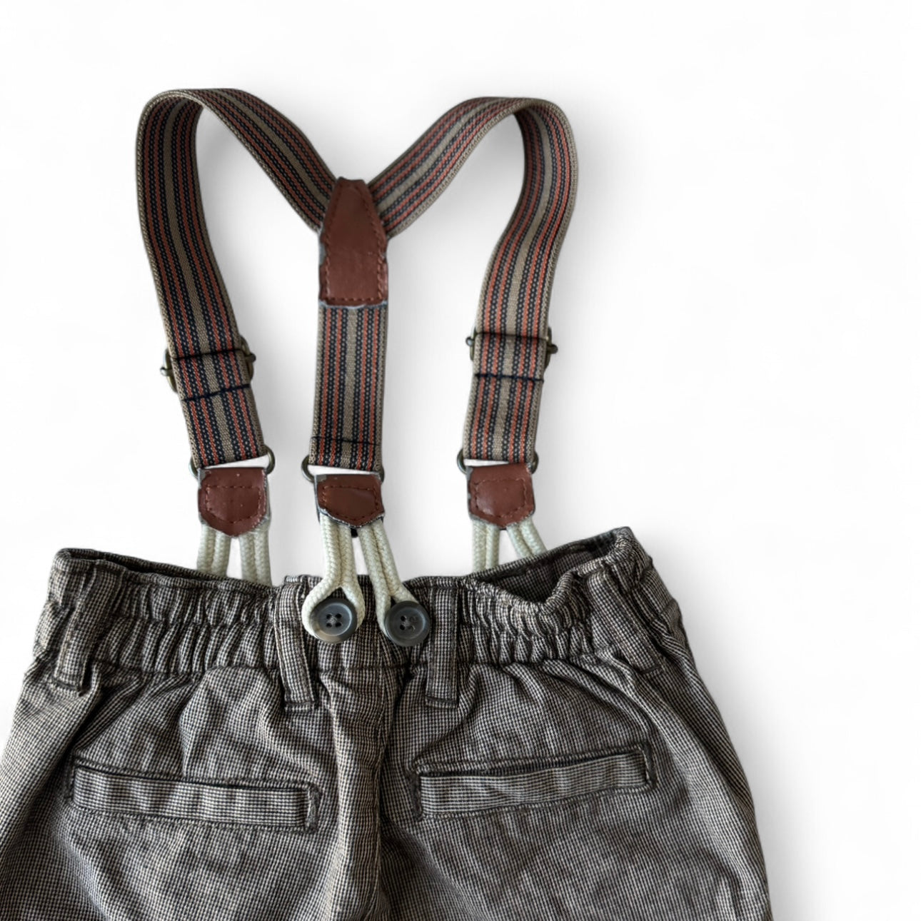 6-12 months Brown Suspender Pants